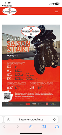 Motorrad Saison Spinnerbr&uuml;cke